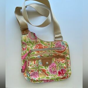 Lily Bloom Crossbody - Vibrant Floral Bag - Pink, Orange, Green